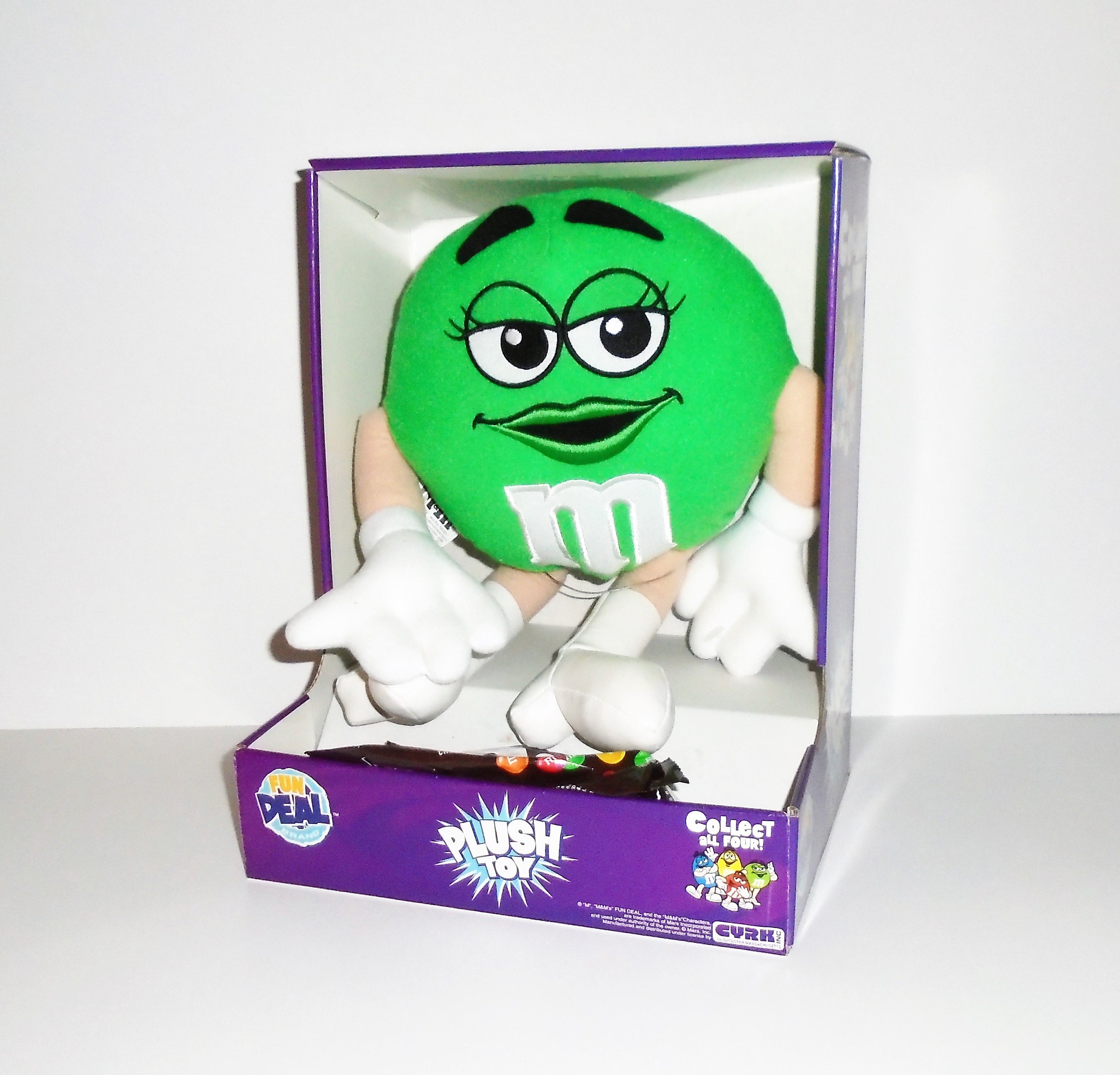 90s M&ms Plush Toy Miss Green M and M W Candy NIB 