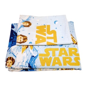 1977 Star Wars Sheet Twin Flat and Pillowcase Kids Bedding 2pc