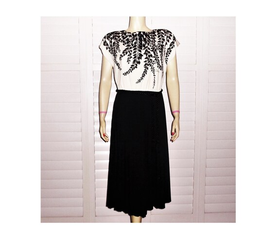 Vintage Dress Shaheen 70s Pleated Dress Medium
