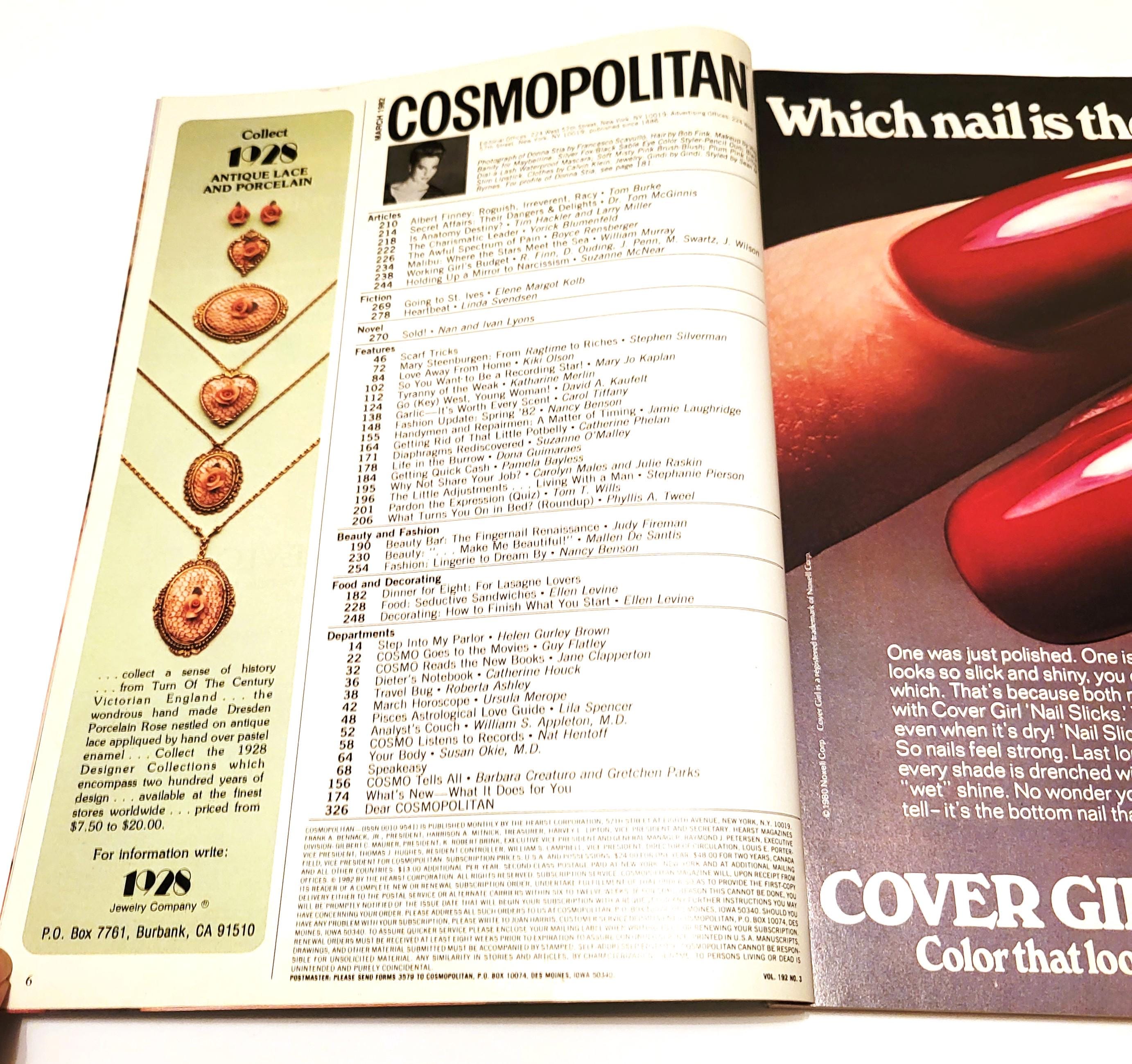 Cosmopolitan March 1982 Cosmo Magazine Donna Stia Cover - Etsy
