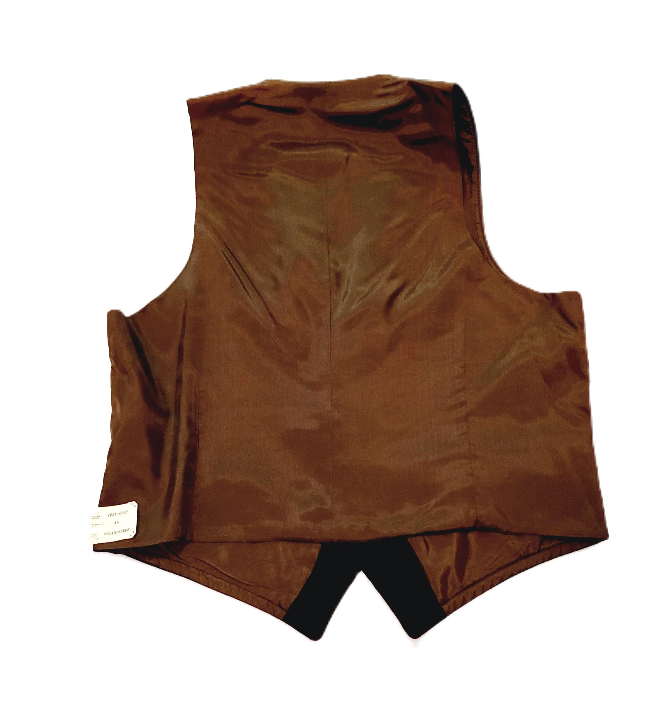 70s Men's Velvet Vest Dark Brown 42 Chest NOS - Etsy