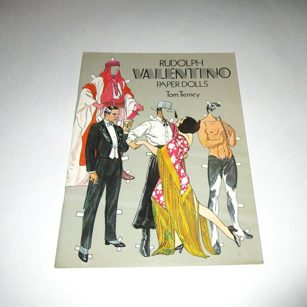 1979 Rudolph Valentino Paper Dolls Book of Movie Costumes Uncut