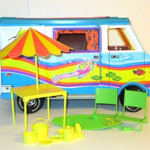 1971 Beach Bus With Accessories and Surfboard -