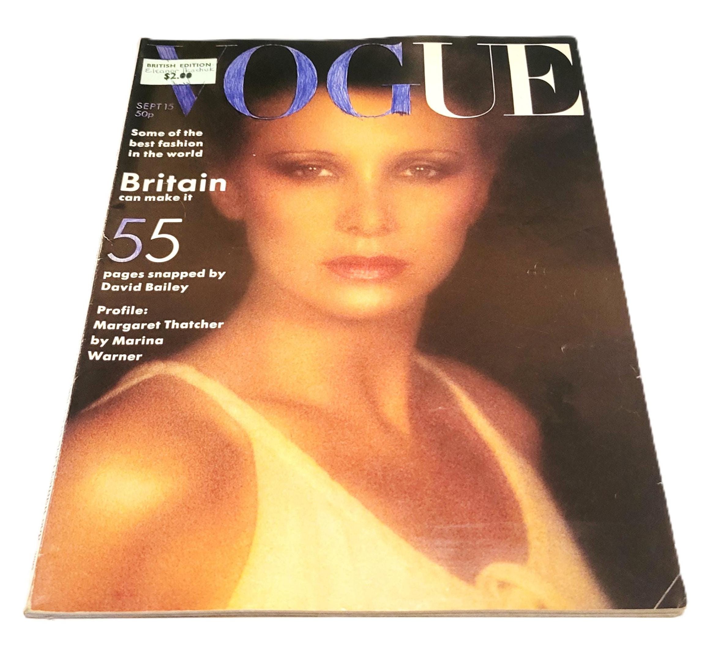 September 1975 Vogue UK Magazine 70s Fashion Aurore Clément Cover