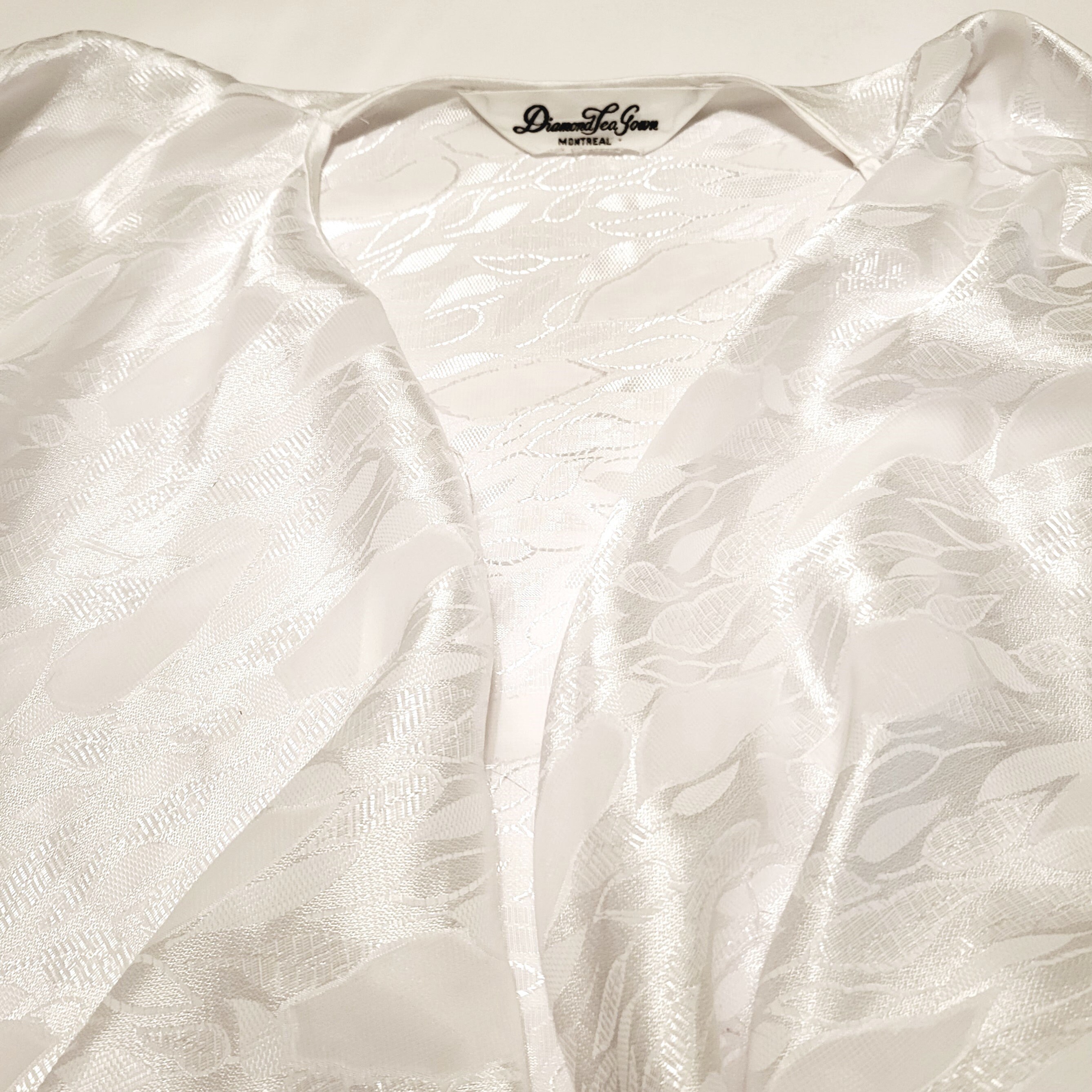 80s Robe Diamond Tea Gown White Satin Cover up OSFA - Etsy