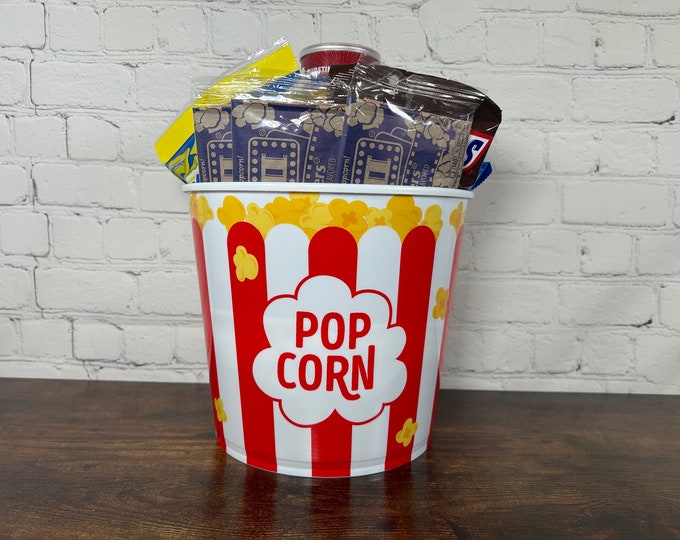 Move Night - XL Popcorn Bucket 236oz - Mystery Movie Night - Snack Gift Basket