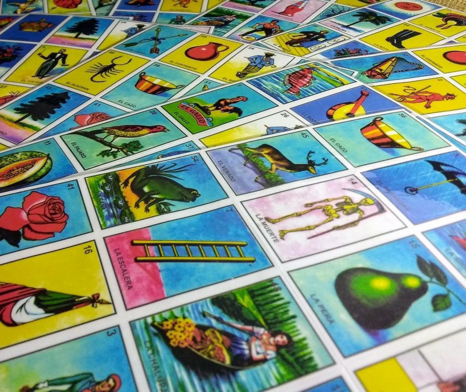 Handmade & Laminated Mexican Loteria Board Game Cards Set of Etsy