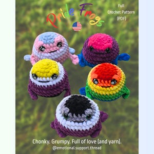 Pride Frog Crochet Pattern – LGBTQ+ Amigurumi Plush – No Sew Frog PDF – Beginner Friendly – Pride Month Rainbow Frog Pattern - LGBT Frog