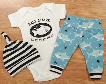 Baby Boy Coming Home Outfit,Baby Shark Outfit Shark,Shark Outfit,Baby Boy Gift,Baby Shower Gift