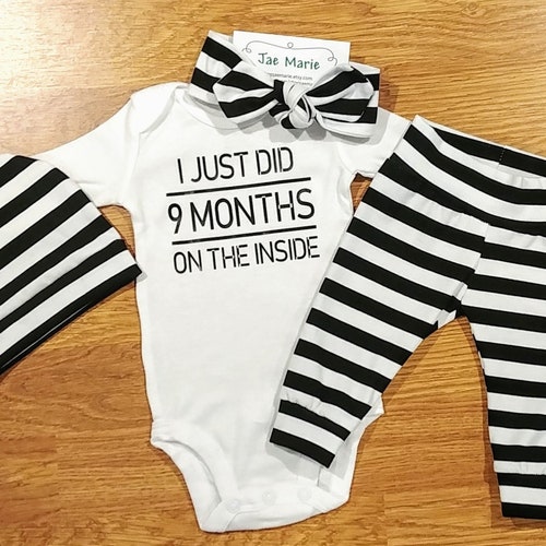 I Just Did 9 Months on the Inside Baby Bodysuit One Piece Etsy