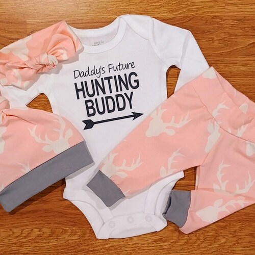 Daddy's Future Hunting Buddy Baby Girl Going Home Take Etsy