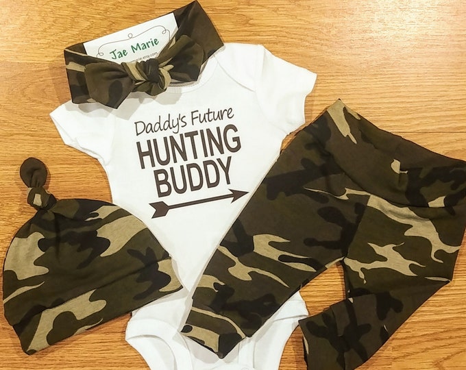 Daddy's Future Hunting Buddy, Baby Going Home Outfit, Boy, Girl, Unisex ...