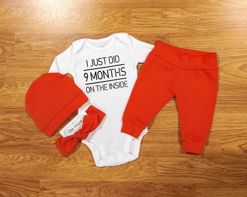 I Just Did 9 Months on the Inside Baby Going Home Outfit Boy Etsy