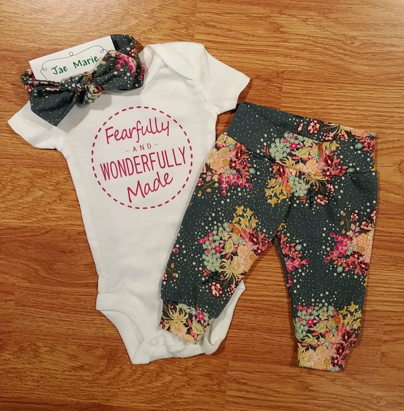 Fearfully and Wonderfully Made Baby Girl Going Home Outfit - Etsy