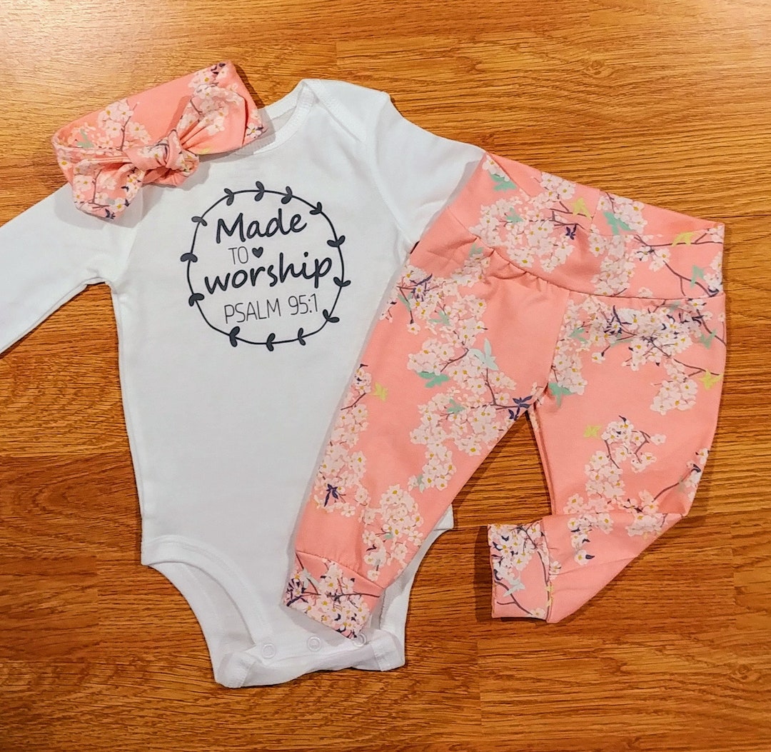 Made to Worship Baby Girl Going Home Outfit Shower Gift - Etsy