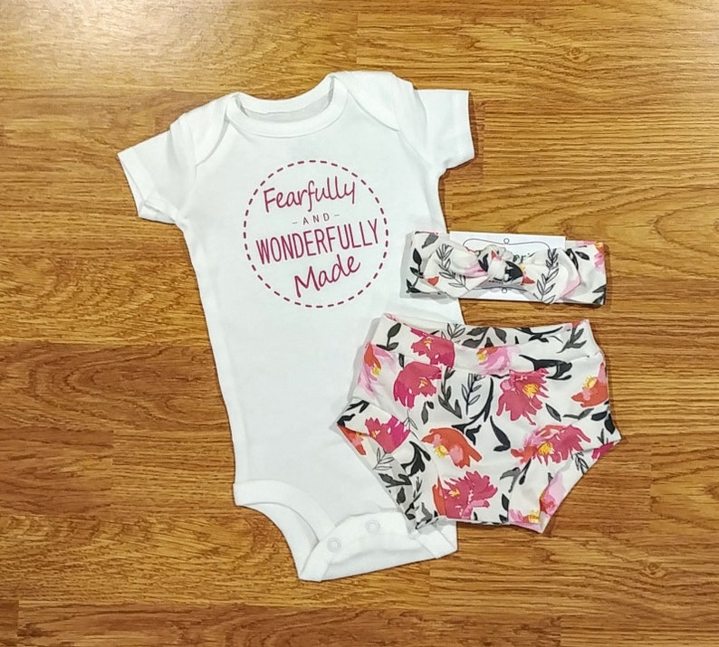 Fearfully and Wonderfully Made Baby Girl Going Home floral | Etsy