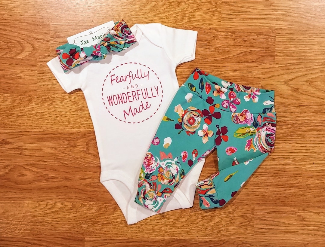Baby Girl Fearfully and WONDERFULLY Made Going Home Outfit - Etsy