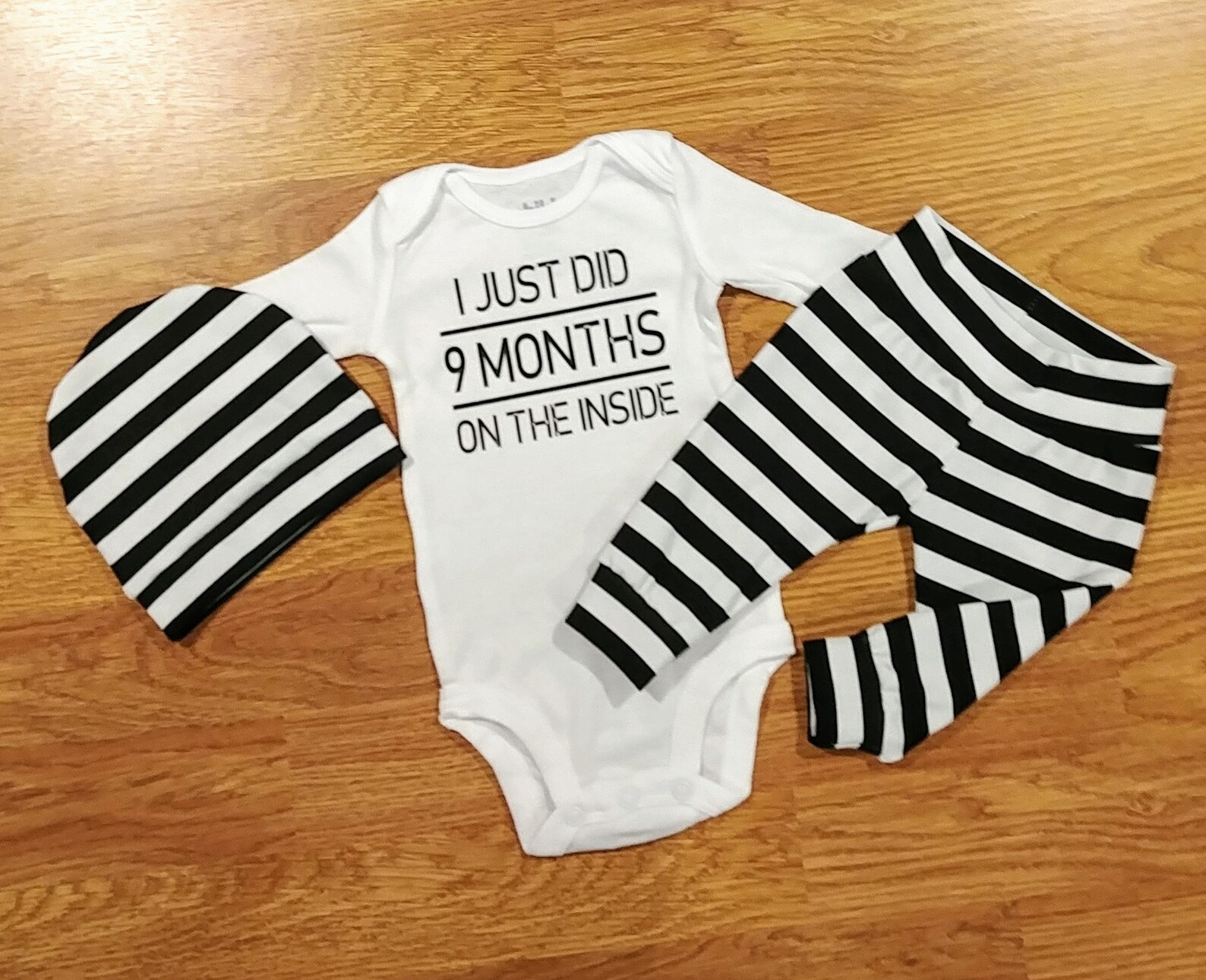 I Just Did 9 Months on the Inside Baby Going Home Outfit Boy Etsy