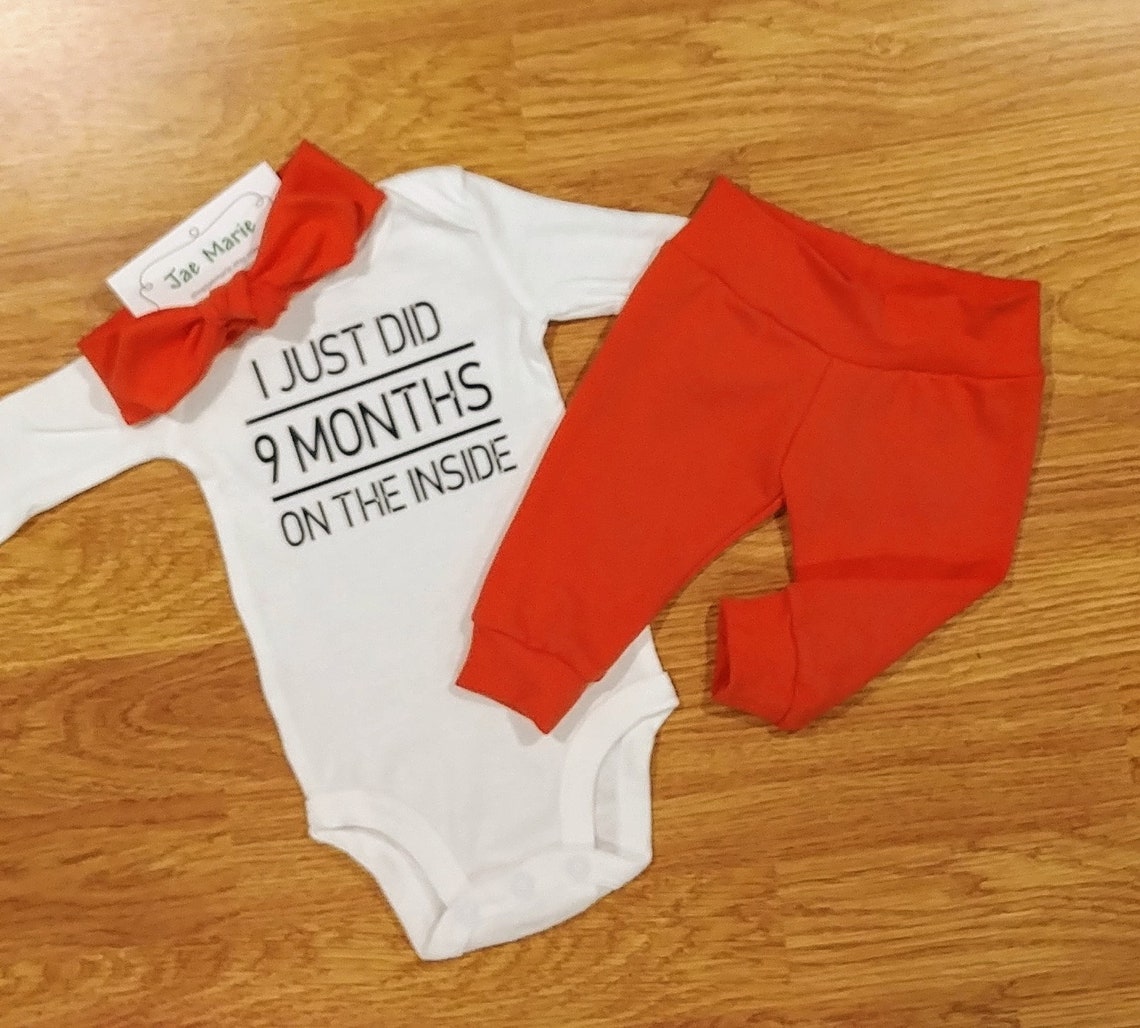 I Just Did 9 Months on the Inside Baby Going Home Outfit boy Etsy