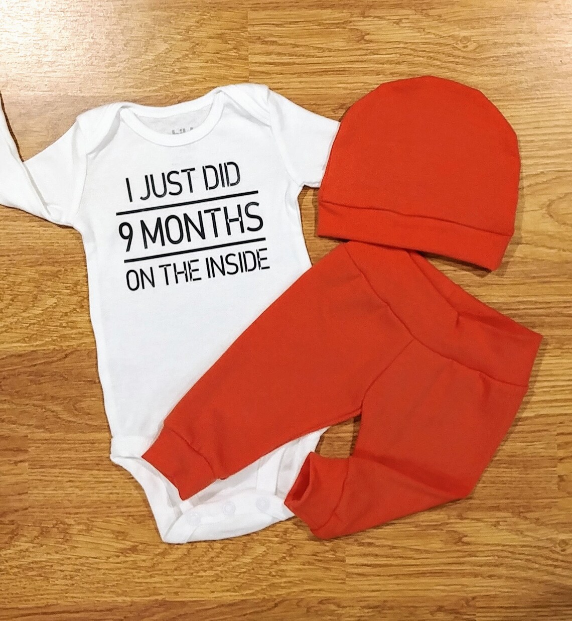 I Just Did 9 Months on the Inside Baby Going Home Outfit Boy Etsy