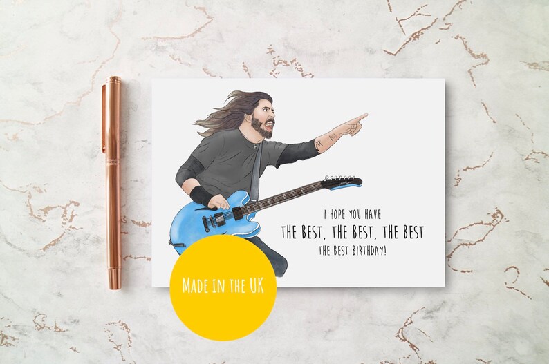 Foo Fighters Dave Grohl Funny Birthday Card The Best Day | Etsy