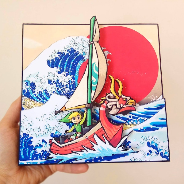 Feuille de bois d'art 3D Zelda Wind Waker, jeux vidéo