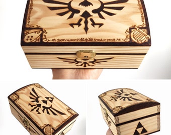 The Legend of Zelda Wooden chest, Pyrography. Video games