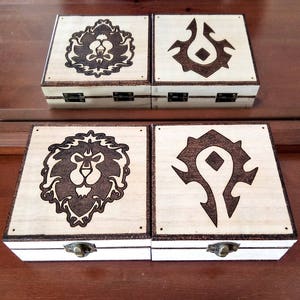 World of Warcraft wooden Box, Pyrography. World of warcraft horde poster Wow video game