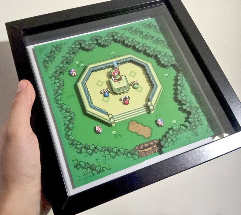 ZELDA 3D Art Shadow Box. Zelda Alttp Video Game Decor Art Etsy