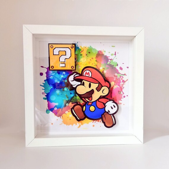Download Super Mario 3d Art Shadowbox Customizable 3d Frame Based On Etsy