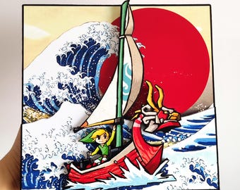 Diorama de Zelda Wind Waker, arte 3D, videogames