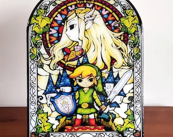 Zelda Wind Waker arte de pared hecho en madera y resina cristal. Decoración Poster lámina videojuego Wind Waker
