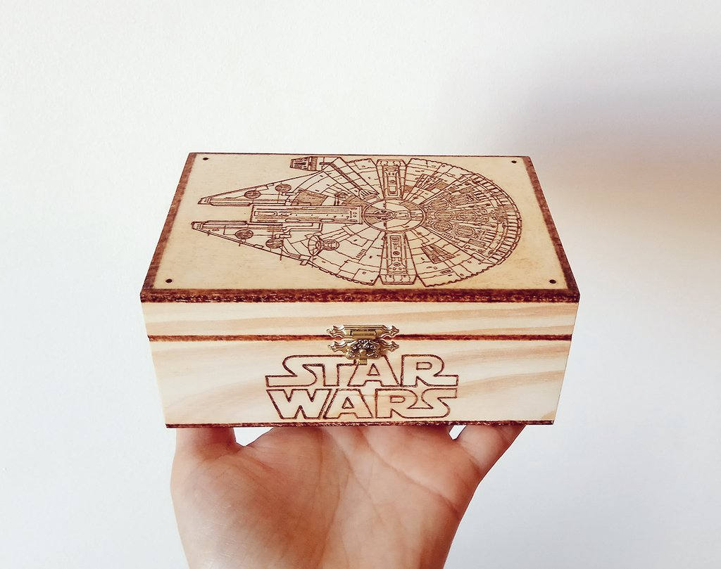 Star Wars Wooden Box or Music Box. Millennium Falcon Video - Etsy