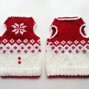 Sweater for Dogs and Cats, Snowflake pattern dog sweater, Christmas cat sweater, Red jumper for dog, Christmas dog pullover, Sphynx clothes