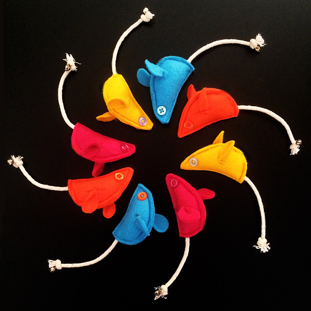 Felt Kick Toy for Cats Handmade Cat Toys Mouse Shape Kitten Etsy