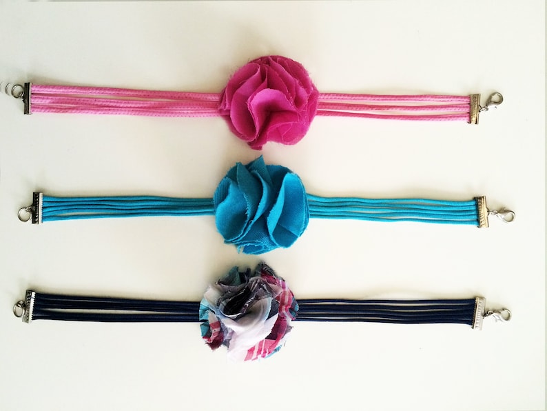 Big Blossom Colorful Fabric Dog Collars Dog collars with flower Beautiful Handmade Cat Collars made by Fabric