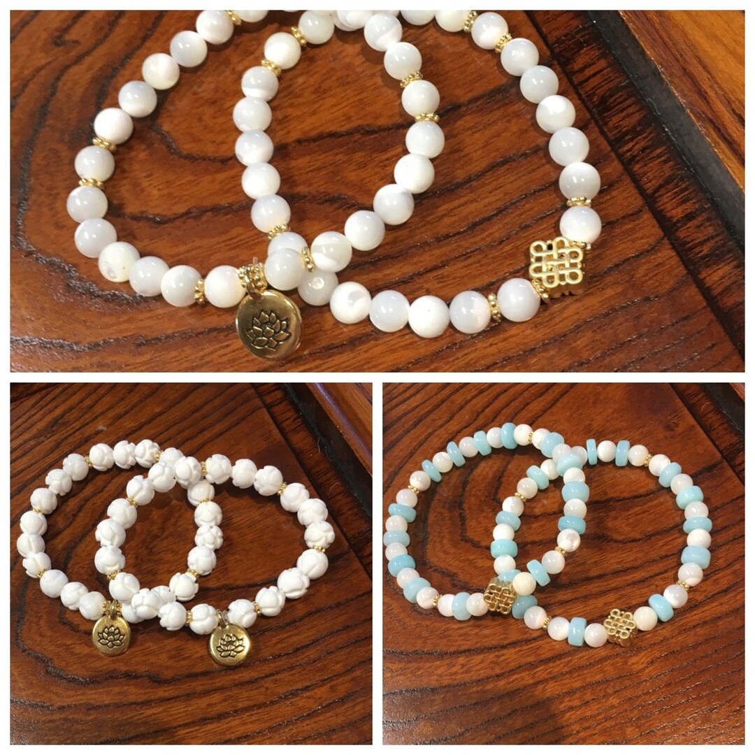 Assorted Mother of Pearl Opal and Tridacna Shell Malas Etsy