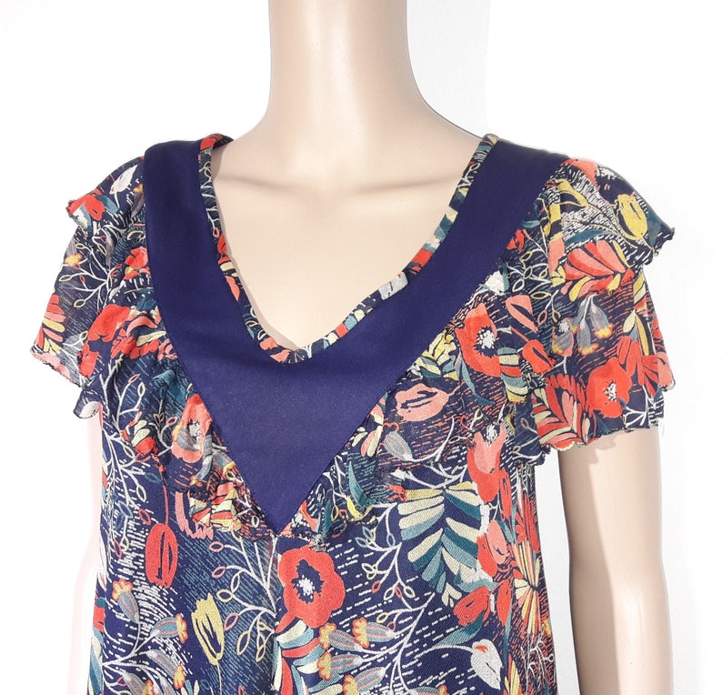 Dress vintage Virginia Paris made in France filed model blue lining