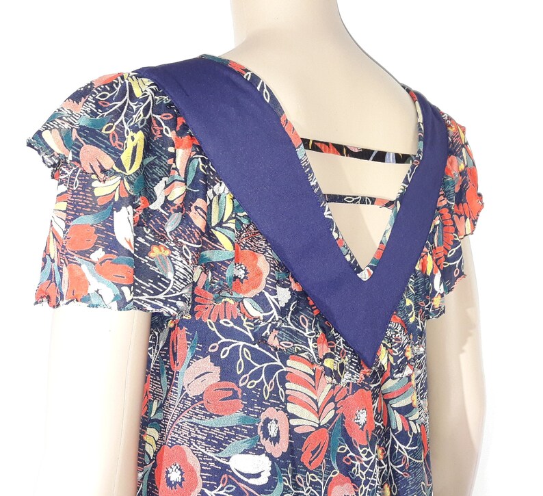 Dress vintage Virginia Paris made in France filed model blue lining