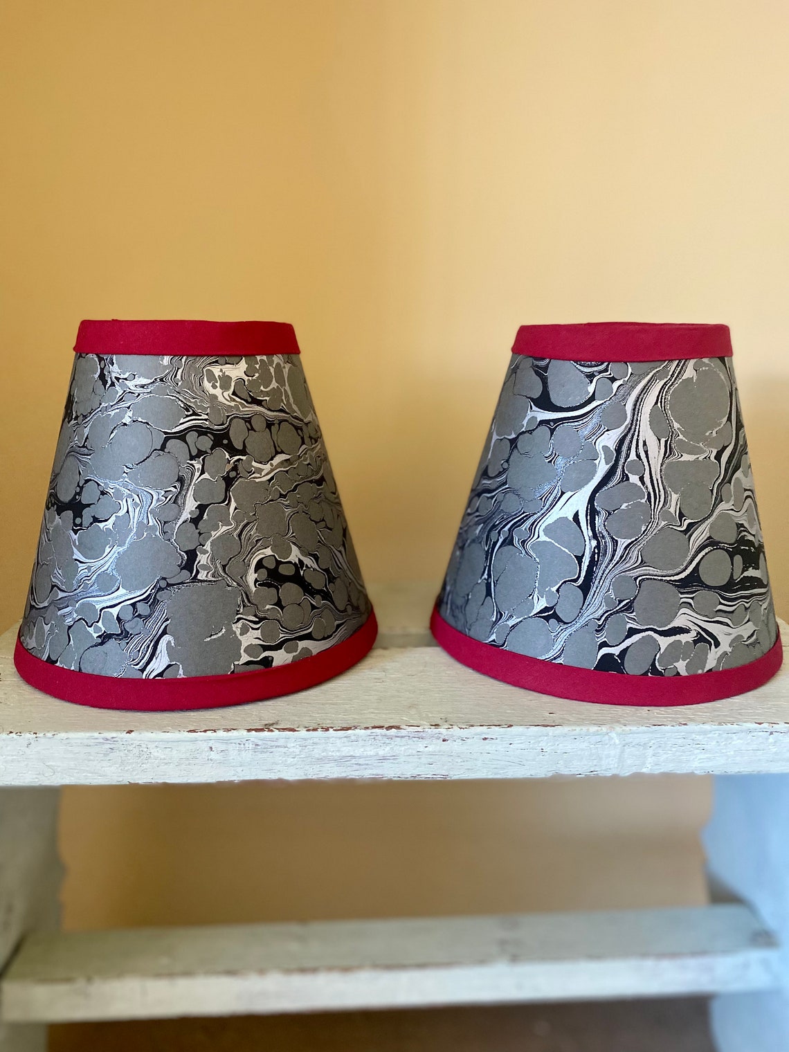 Hand marbled candle clip lampshades Etsy
