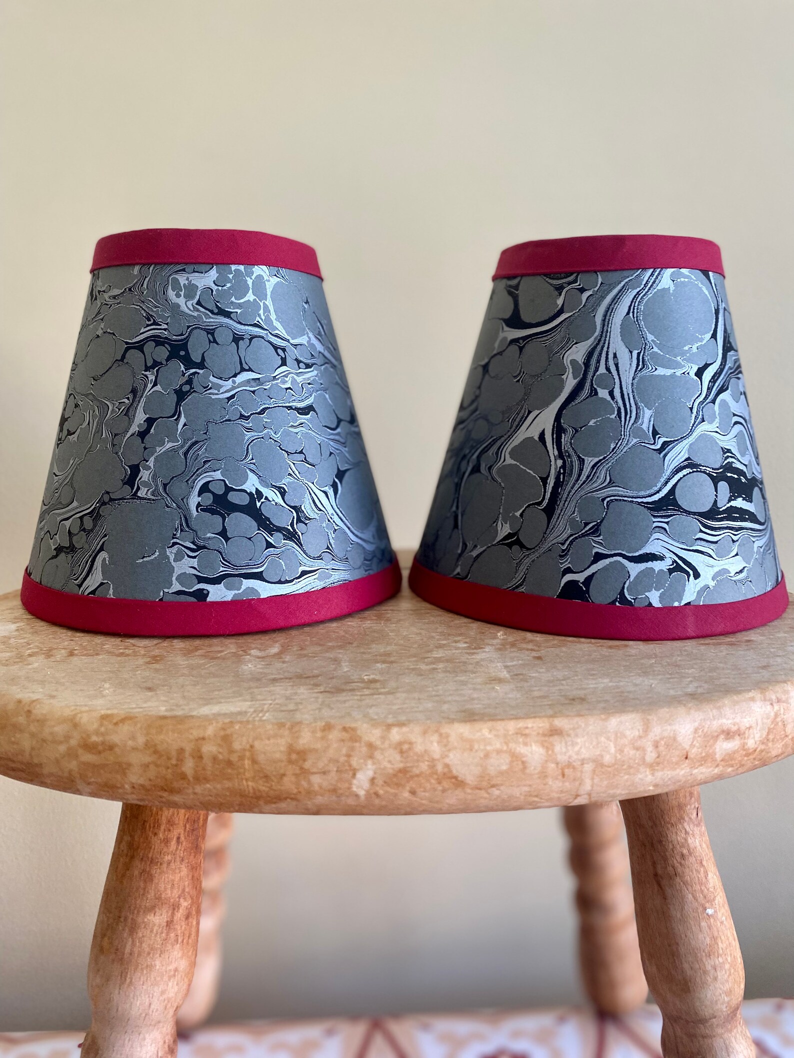 Hand marbled candle clip lampshades Etsy