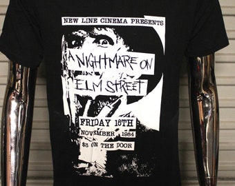 Een nachtmerrie op Elm Street DIY punk flyer T-shirt