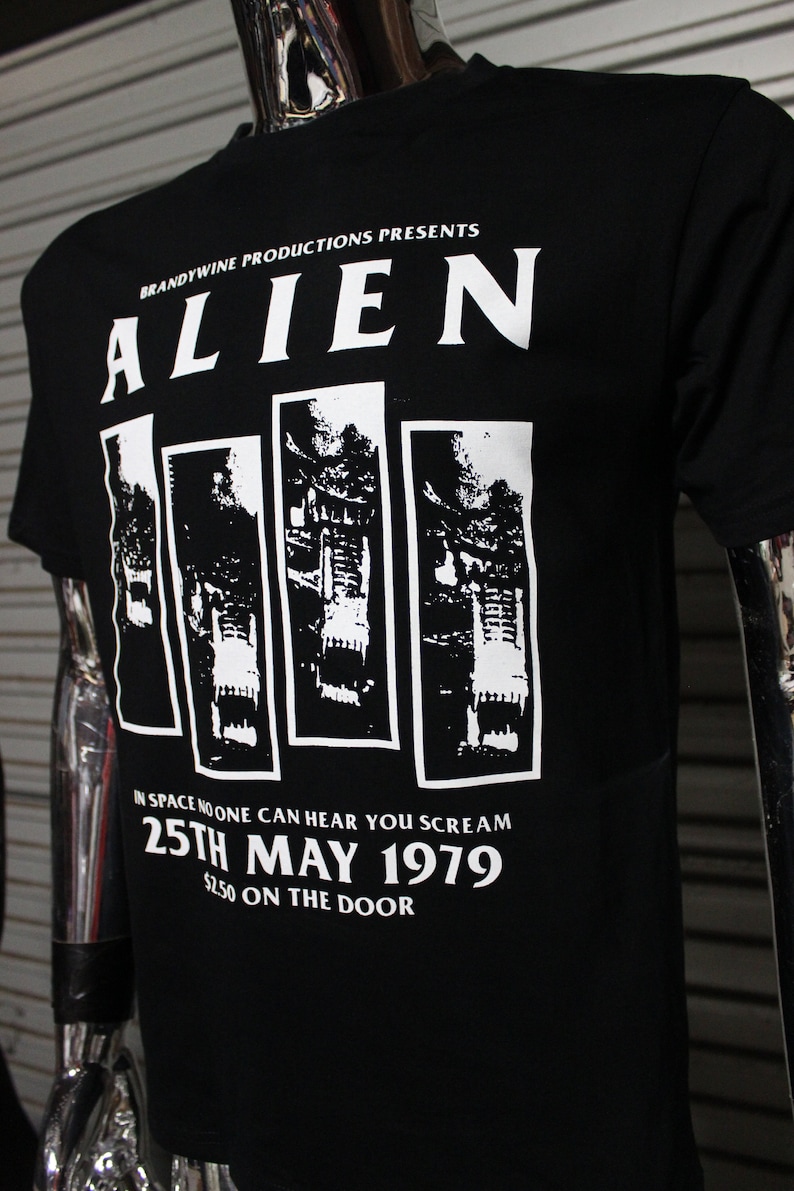 Alien Black Flag DIY Punk Flyer T-shirt image 3