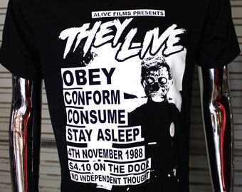 They Live  DIY Punk Flyer T-shirt