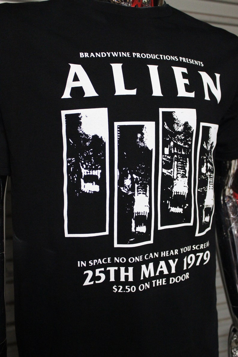 Alien Black Flag DIY Punk Flyer T-shirt image 2