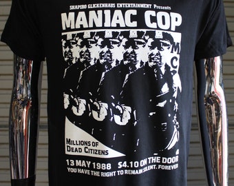 Maniac Cop  DIY Punk Flyer T-shirt