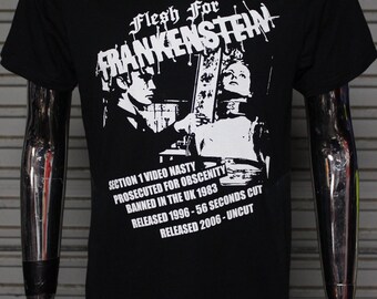 Flesh For Frankenstein Video Nasty DIY Punk Flyer T-Shirt