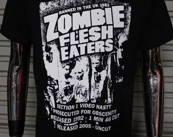 Zombie Flesh Eaters Video Fieses DIY Punk Flyer T-Shirt