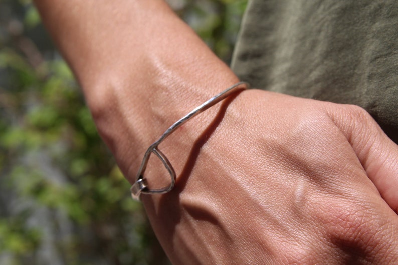 One of a kind Piece Unique Handmade Silver Bracelet Special Handcrafted Silver Bracelet with Curve Along With It