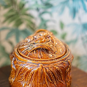 Vintage Portmeirion Game Pie Dish Brown Glaze Harvest Casserole Lidded Stoneware No 1